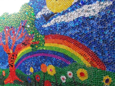 Ejemplo de mural con tapones