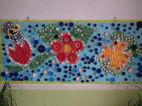 Ejemplo de mural con tapones